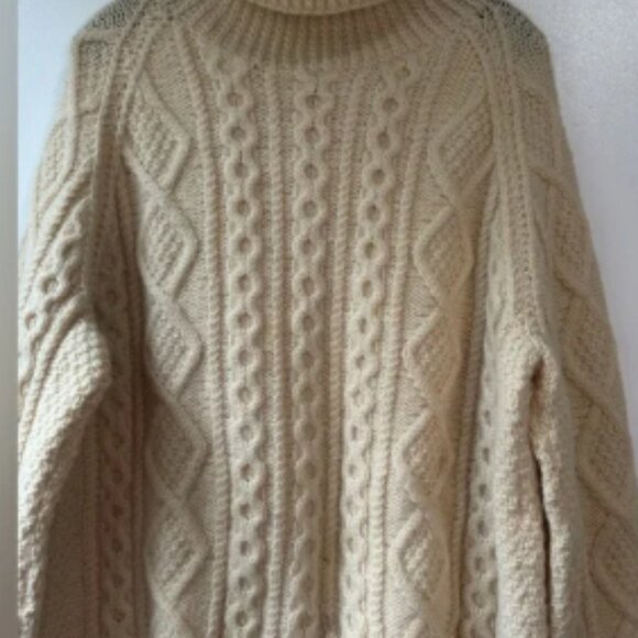 Irish Wool Cable Knit Vintage Sz M - Picture 4 of 4